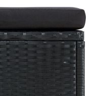 Градински комплект с възглавници, 6 части, полиратан, черен