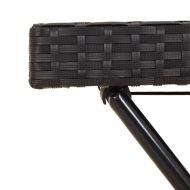 Сгъваема маса с табла, черна, 65x40x75 см, полиратан