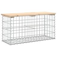 Градинска пейка дизайн габион 83x31,5x42 см борово дърво масив