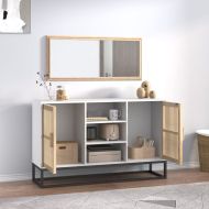 Бюфет, бял, 105x30x65 см, инженерно дърво