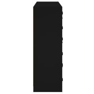 Библиотека с врати черна 136x37x109 см инженерно дърво