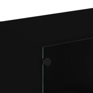Библиотека с врати черна 136x37x109 см инженерно дърво