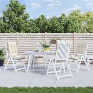 Възглавници за столове с облегалка 4 бр кремави Оксфорд плат