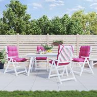 Възглавници за стол с ниска облегалка 4 бр розови Оксфорд плат