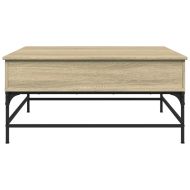 Кафе маса, сонома дъб, 95x95x45 см, инженерно дърво и метал