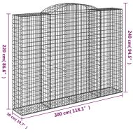 Габионни кошници арка 8 бр 300x50x220/240 см поцинковано желязо