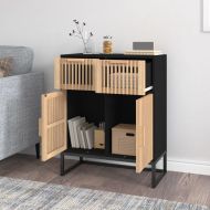 Сайдборд, черен, 60x30x75 см, инженерно дърво