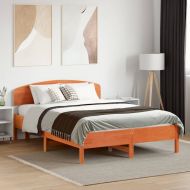 Горна табла за легло, восъчнокафява, 120 см, масивно дърво бор