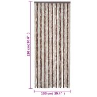 Ресни за врата против мухи бежово и светлокафяво 100x230 см