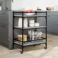Кухненска количка, сив сонома, 65x40x86,5 см, инженерно дърво