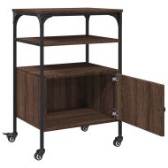 Стойка за принтер 3 нива кафяв дъб 50x40x76 см инженерно дърво