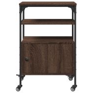 Стойка за принтер 3 нива кафяв дъб 50x40x76 см инженерно дърво