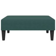 2-местно разтегателно канапе с табуретка, тъмнозелено, кадифе