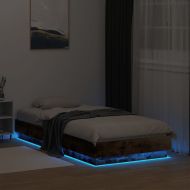 Рамка за легло с LED осветление, опушен дъб, 90x190 см