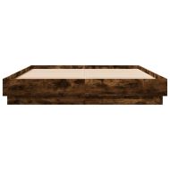 Рамка за легло с LED осветление, опушен дъб, 120x200 см