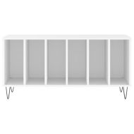 Шкаф за грамофонни плочи бял 100x38x48 см инженерно дърво