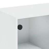 Библиотека с врати бяла 136x37x109 см инженерно дърво
