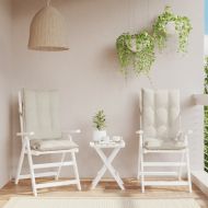 Възглавници за столове с облегалка 2 бр кремави Оксфорд плат