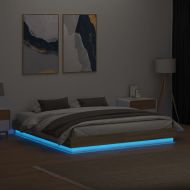 Рамка за легло с LED осветление, дъб сонома, 200x200 см