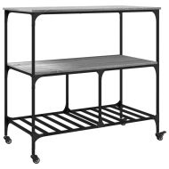 Кухненска количка, сив сонома, 100x50x95 см, инженерно дърво