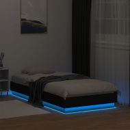 Рамка за легло с LED осветление, черна, 75x190 см
