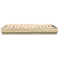 Рамка за легло с LED осветление, дъб сонома, 120x200 см