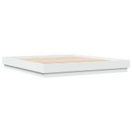 Рамка за легло, бяло, 200x200 см, масивно дърво