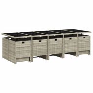 Градински комплект с възглавници 15 части полиратан светлосив