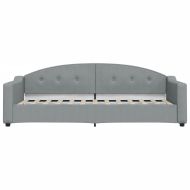 Канапе с изтеглящо легло и чекмеджета светлосиво 80x200 см плат