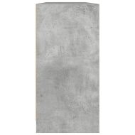 Библиотека с врати бетонно сива 204x37x75 см инженерно дърво