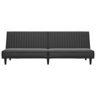 2-местна кушетка, черна, изкуствена кожа