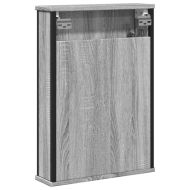 Огледален шкаф за баня сив сонома 42x12x60 см инженерно дърво