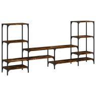 ТВ шкаф, oпушен дъб, 206,5x28,5x95 см, инженерно дърво