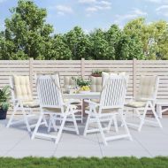 Възглавници за столове с облегалка 6 бр кремави Оксфорд плат