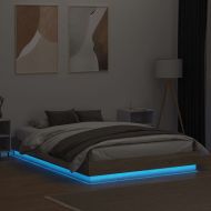 Рамка за легло с LED осветление, дъб сонома, 160x200 см