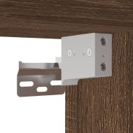 Шкаф с LED огледало за баня, кафяв дъб, 80x12x45 см, акрил