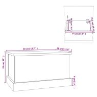 Кутия за съхранение, опушен дъб, 50x30x28 см, инженерно дърво