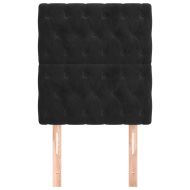 Табла за легло, черна, 80x7x118/128 см, кадифе