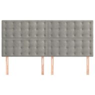 Табла за легло, светло сива, 160x5x118/128 см, кадифе