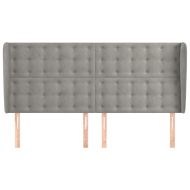 Горна табла за легло с уши, светлосива,163x23x118/128 см кадифе