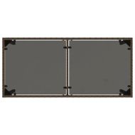 Градинска маса със стъклен плот кафява 115x54x74 см полиратан