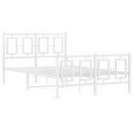 Метална рамка за легло с горна и долна табла, бяла, 120x190 см