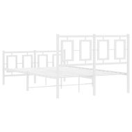 Метална рамка за легло с горна и долна табла, бяла, 120x190 см