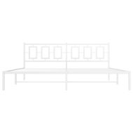 Метална рамка за легло с горна табла, черна, 193x203 см