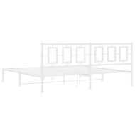 Метална рамка за легло с горна табла, черна, 193x203 см