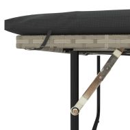 Градински диван с възглавници 2-местен светлосив полиратан