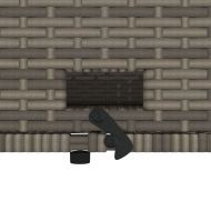 Градински диван с възглавници 2-местен сив полиратан