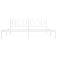 Метална рамка за легло с горна табла, бяла, 200x200 см