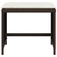 Външни табуретки с възглавници 4 бр кафяв 41x41x36 см полиратан