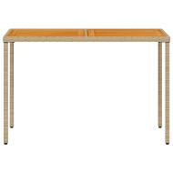 Градинска маса с плот от акация, бежово, 115x54x74см, полиратан